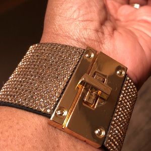 Express Gold Rhinestone Cuff  Bracelet